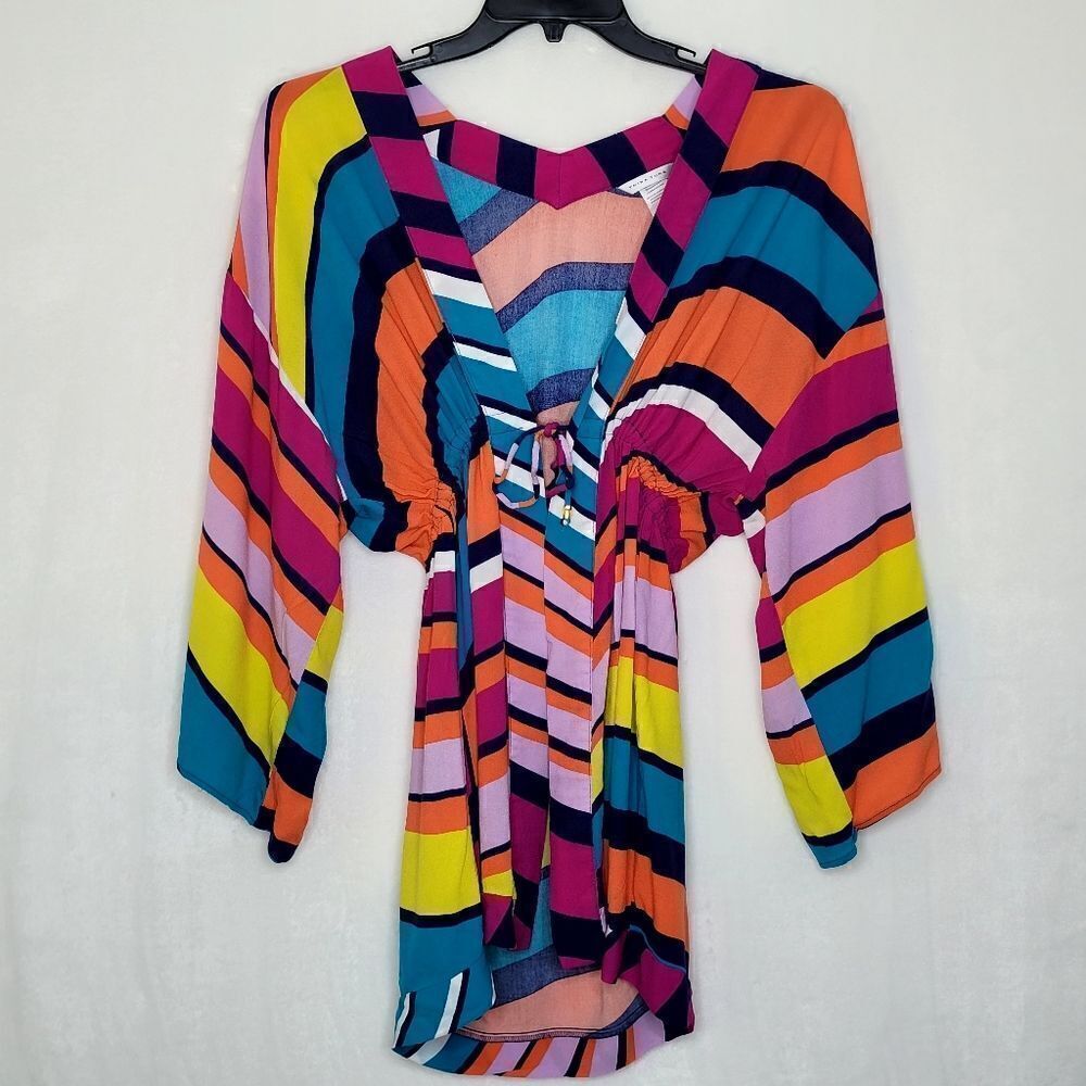 Trina Turk Multicolor‎ Stripe Beach Coverup Size Small